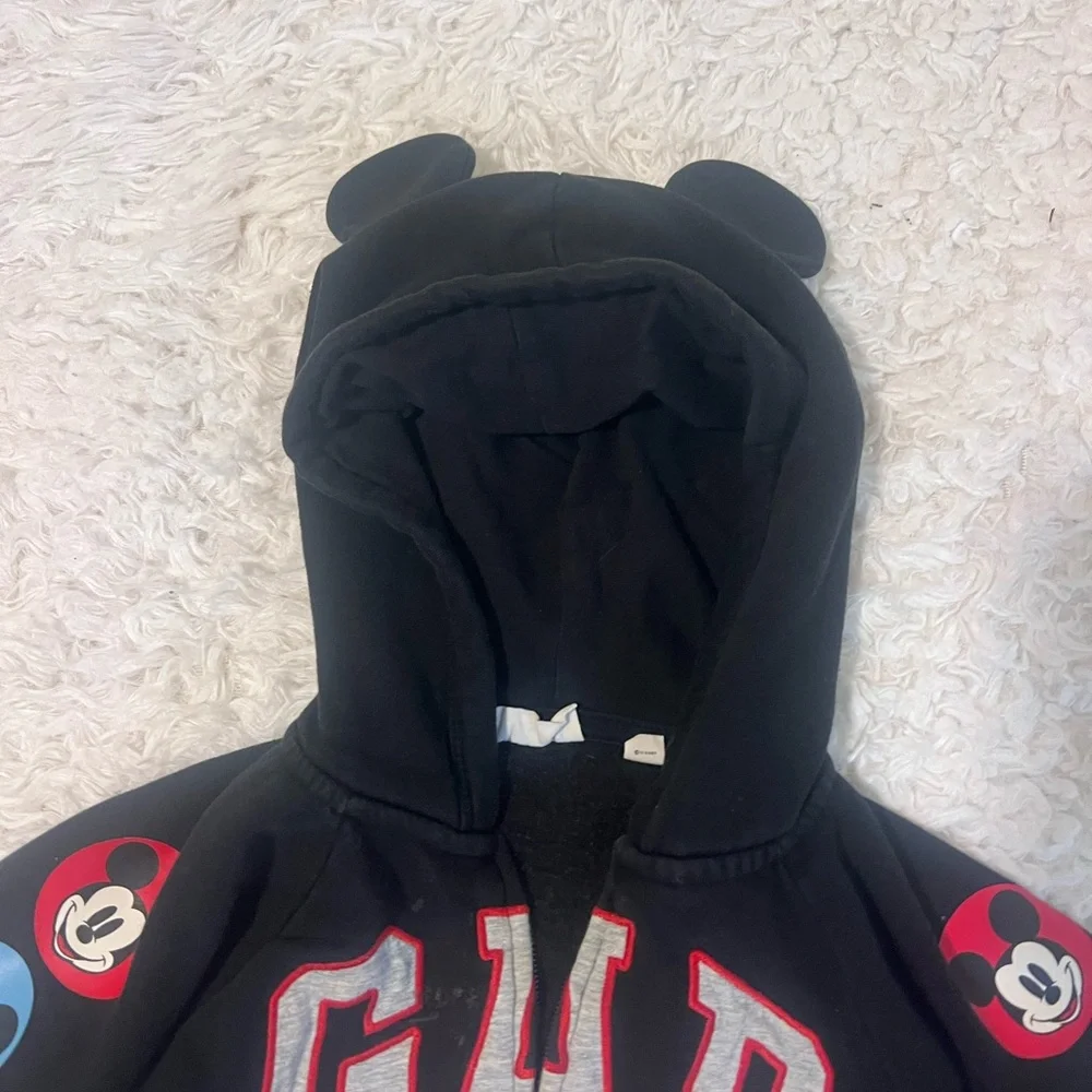 GAP Kids Black Mickey Mouse Zip Hoodie